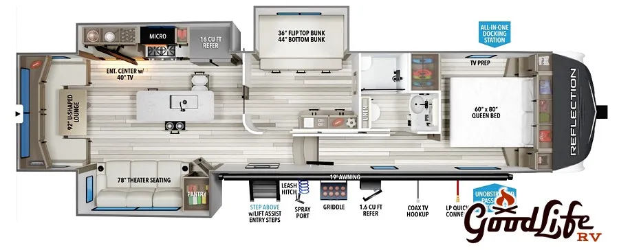 2026 Grand Design Reflection 324MBS - Floor plan
