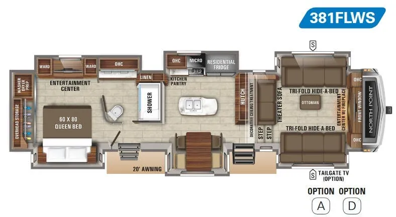 Jayco North Point 381FLWS floor plan
