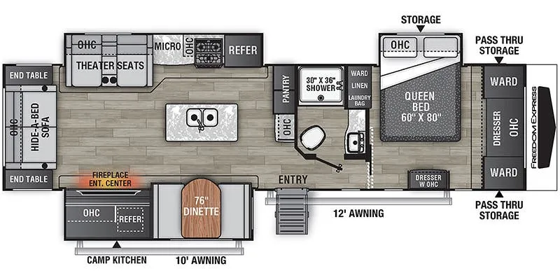 2023 Coachmen Freedom Express Liberty Edition 324RLDSLE - Floor plan