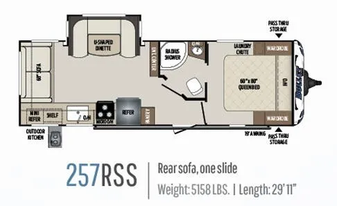 Keystone Bullet 257RSS floor plan