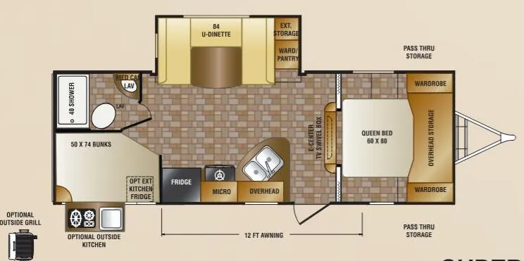CrossRoads Sunset Trail Super Lite ST240BH floor plan