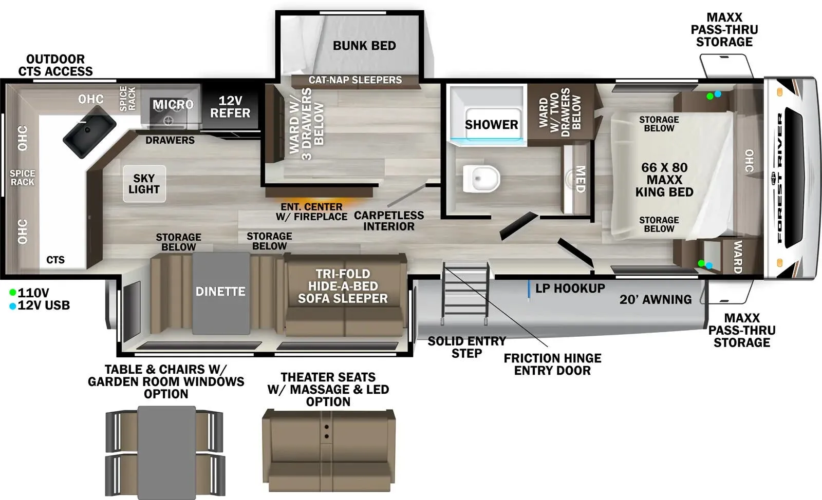 Forest River Wildcat ONE 304MBX floor plan