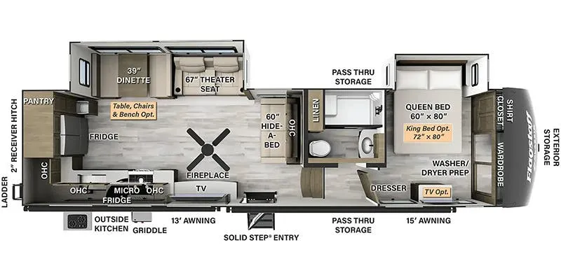 Forest River Flagstaff Classic 376RK floor plan