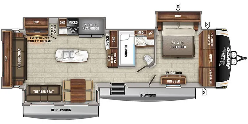 2016 Jayco Eagle 330RSTS floor plan