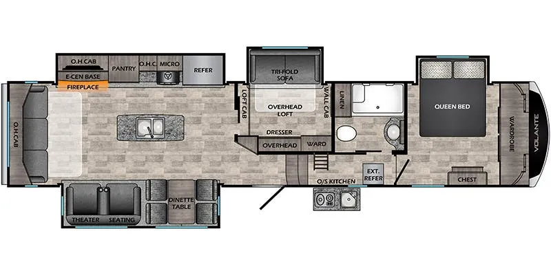 CrossRoads Volante VL3801MD High Profile floor plan