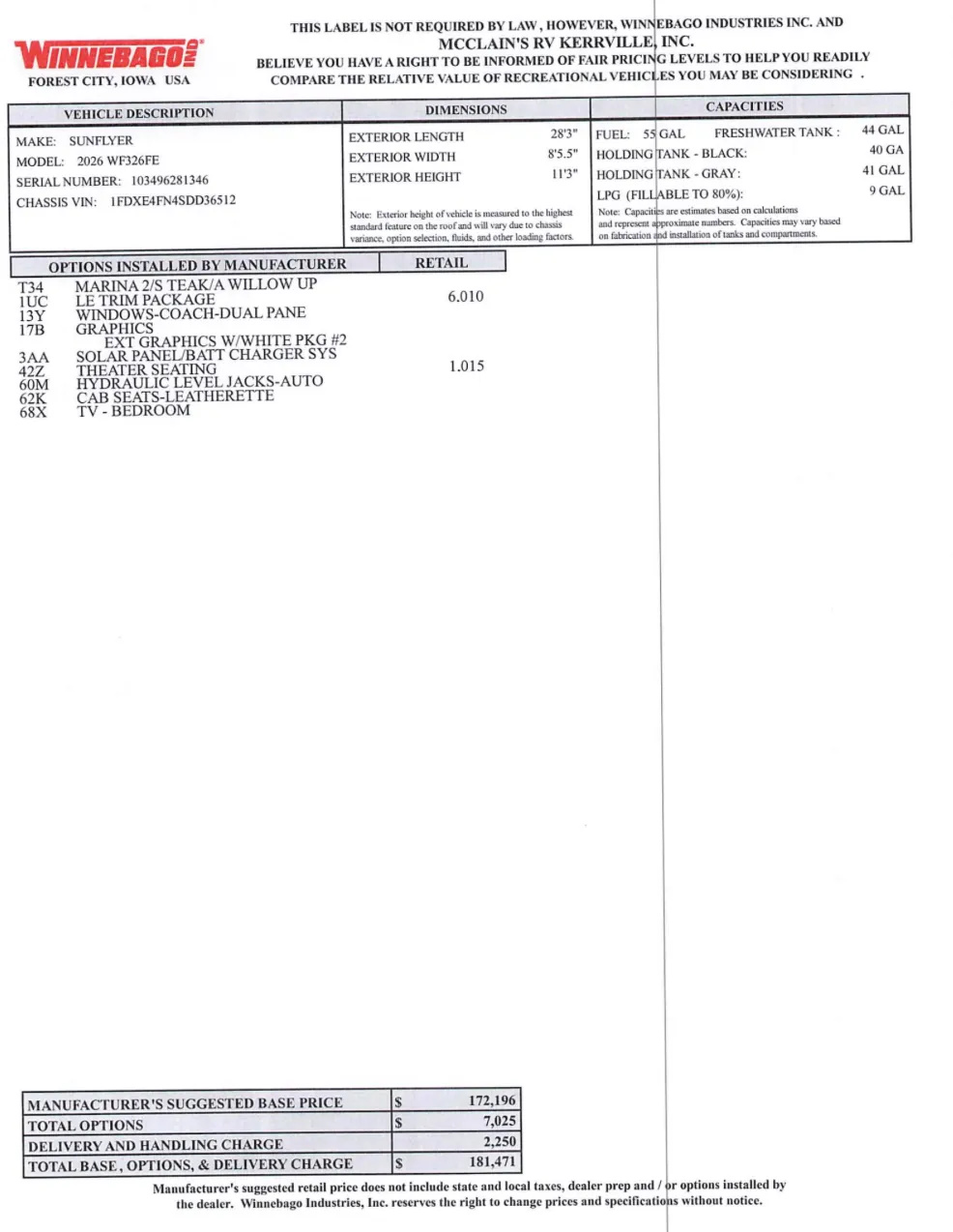 2026 Winnebago Sunflyer 26FE - Photo 4