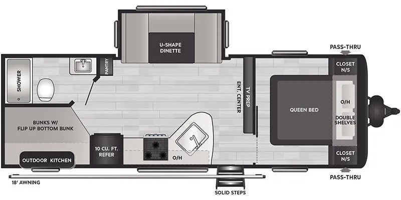 Keystone Hideout West 24BHSWE floor plan