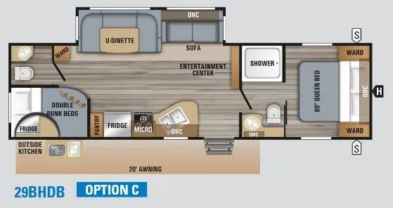 Jayco Jay Flight 29BHDB floor plan