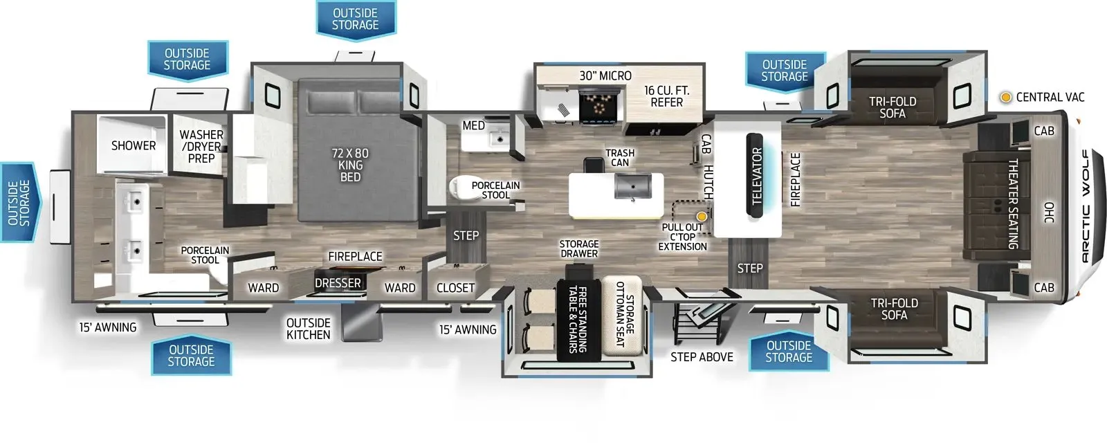 Forest River Arctic Wolf Wolf Fifth Wheels floor plan
