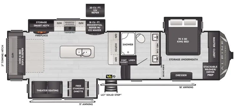 2024 Keystone Alpine Avalanche Edition 321RL floor plan