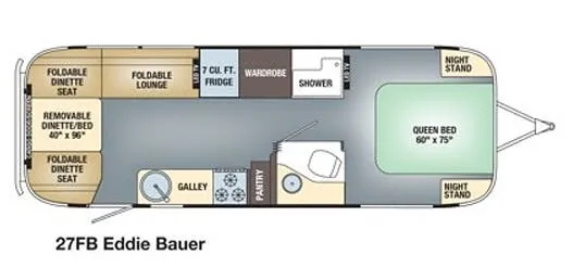 Airstream Eddie Bauer 27FB floor plan
