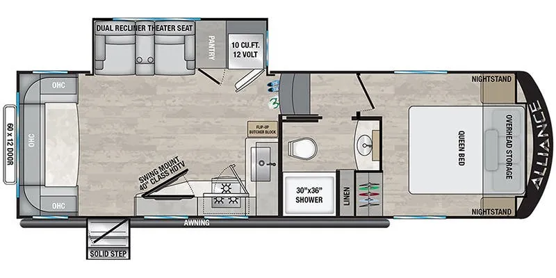 Alliance RV Avenue All-Access Series 26RD floor plan