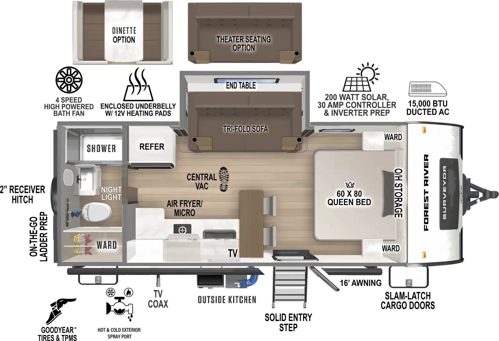 2026 Forest River Surveyor Legend 19SSLE - Floor plan