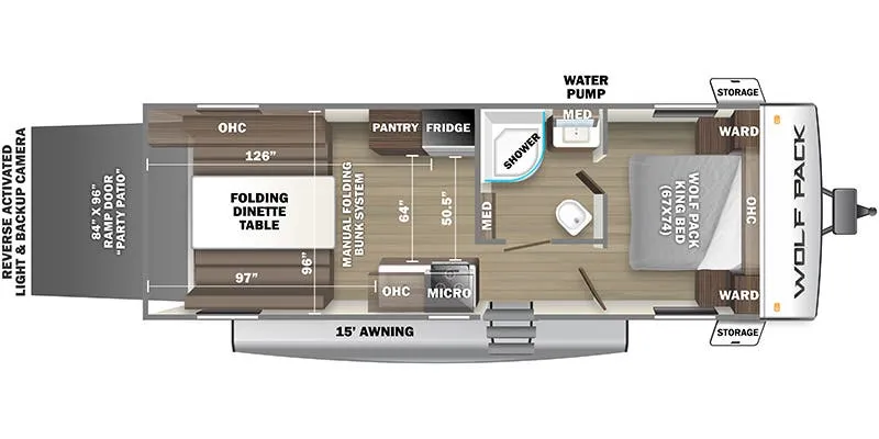 Forest River Cherokee Wolf Pack Gold 22GOLD13 floor plan