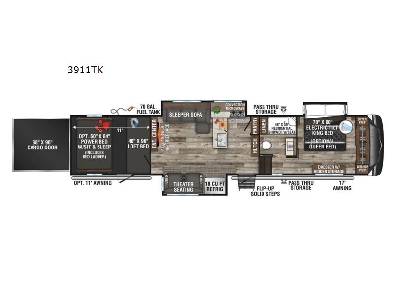 2021 K-Z Venom 3911TK — Floor plan