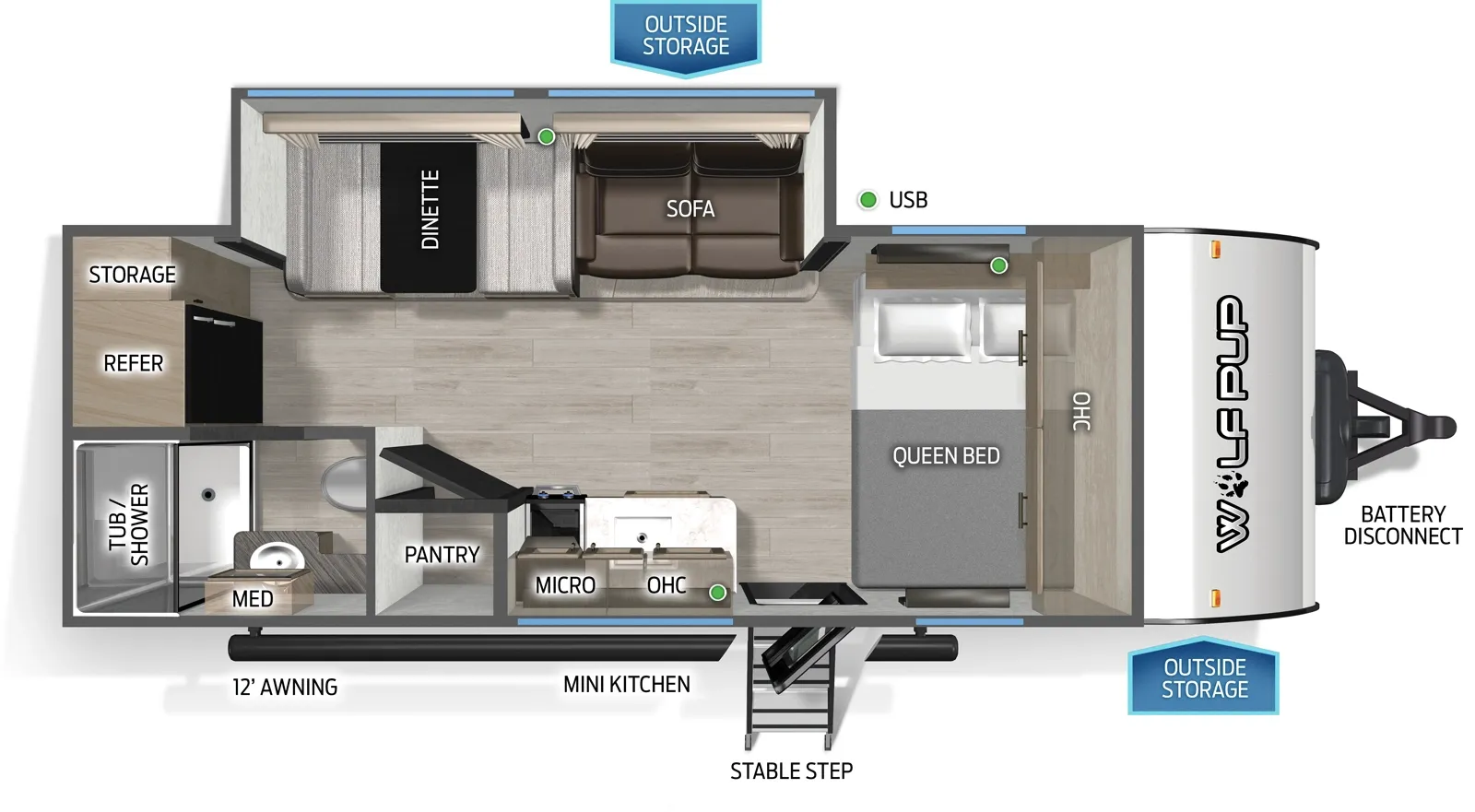 2026 Forest River Cherokee Wolf Pup 18PB - Floor plan