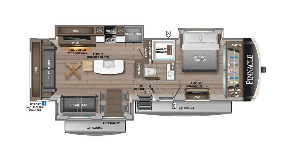 2023 Jayco Pinnacle 32RLTS floor plan