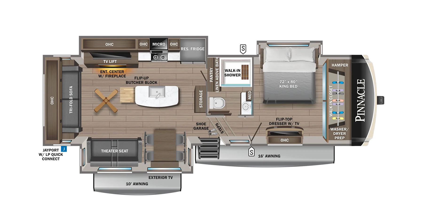 2023 Jayco Pinnacle 32RLTS - Floor plan