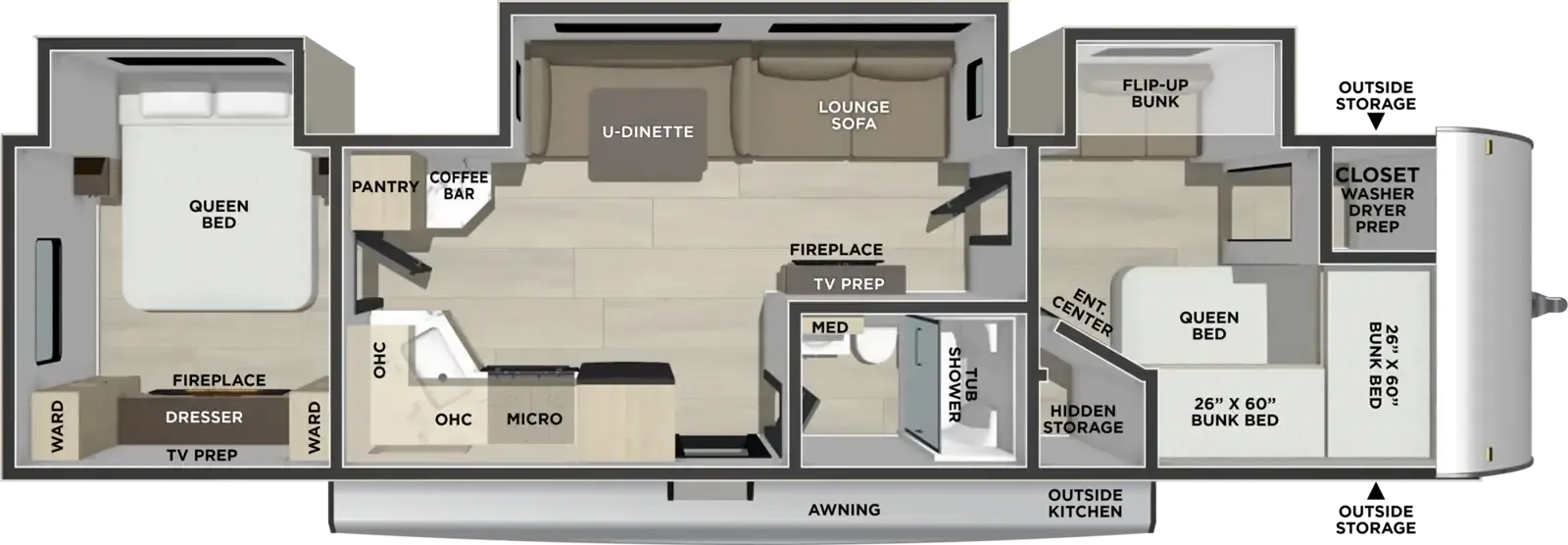 Shasta Shasta 34DQTS floor plan