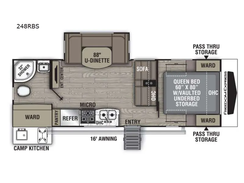 2021 Coachmen Freedom Express Ultra Lite 248RBS — Floor plan