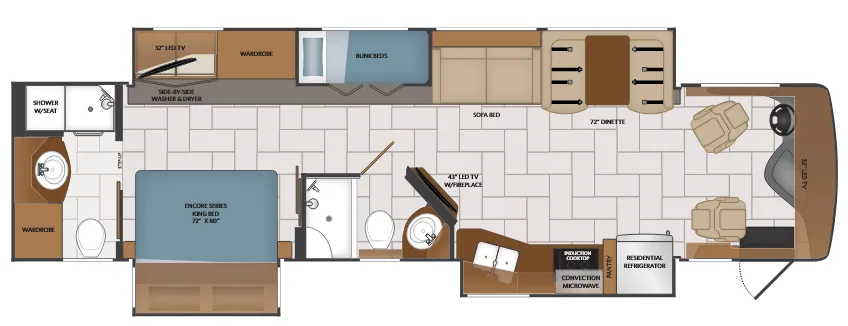 Fleetwood Discovery 38N floor plan