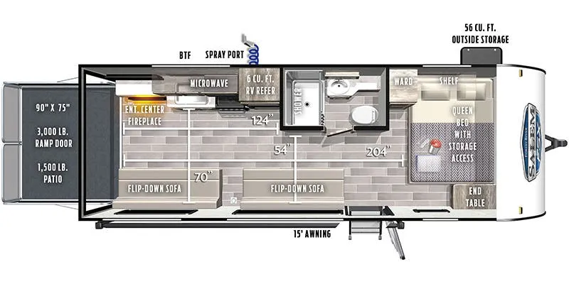 Forest River Salem FSX 190RT floor plan