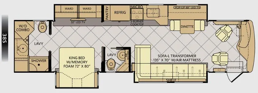 2013 Fleetwood Expedition 38S — Floor plan
