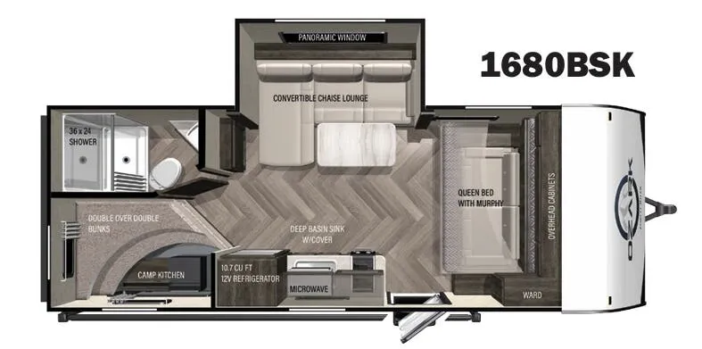 Forest River Ozark 1680BSK floor plan