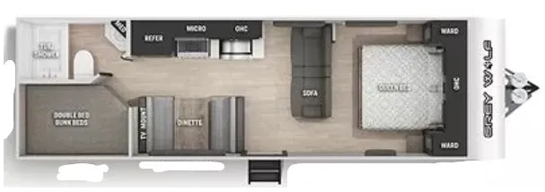 2022 Forest River Cherokee Grey Wolf 26DJSE - Floor plan
