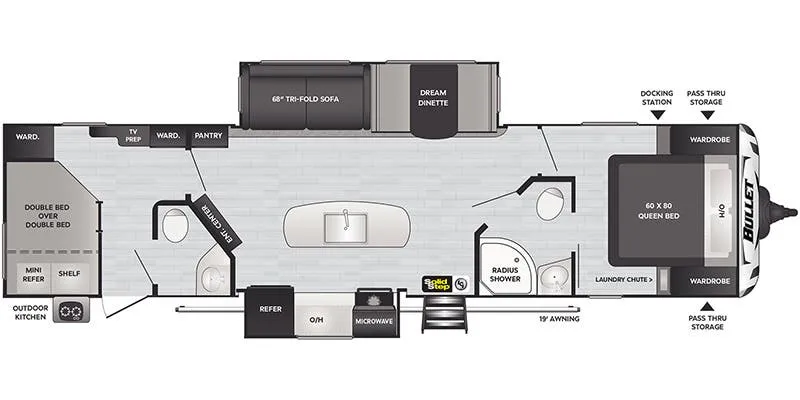 2017 Keystone Bullet 330BHS - Floor plan