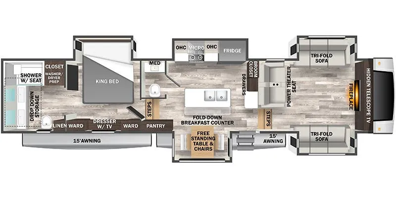 2023 Forest River Cedar Creek 371FL floor plan