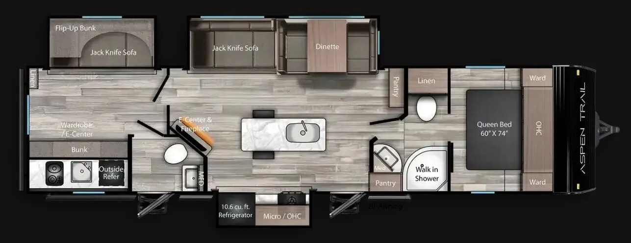 Dutchmen Aspen Trail 3310BHS floor plan