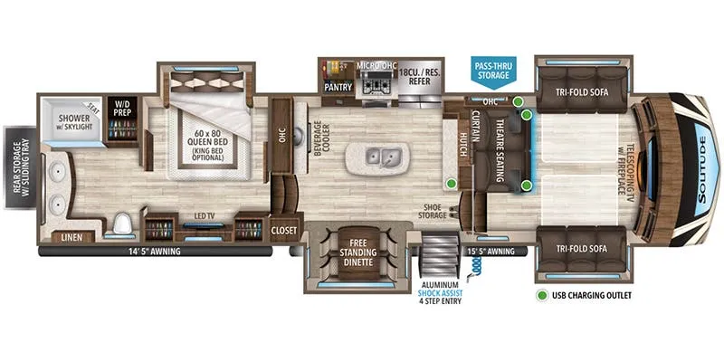 2020 Grand Design Solitude 382WB floor plan