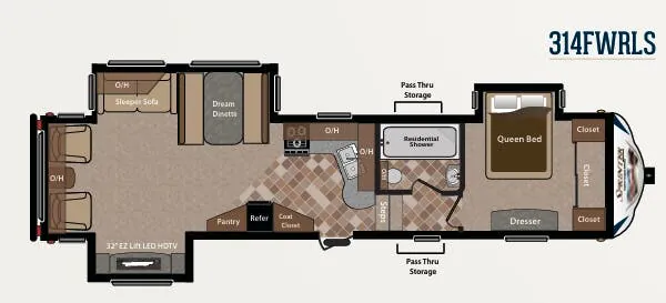 Keystone Sprinter Copper Canyon 314FWRLS floor plan