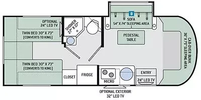 2016 Thor Motor Coach Siesta Sprinter 24ST floor plan