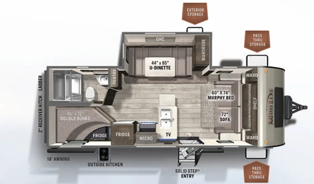 Forest River Rockwood Mini Lite 2509S floor plan