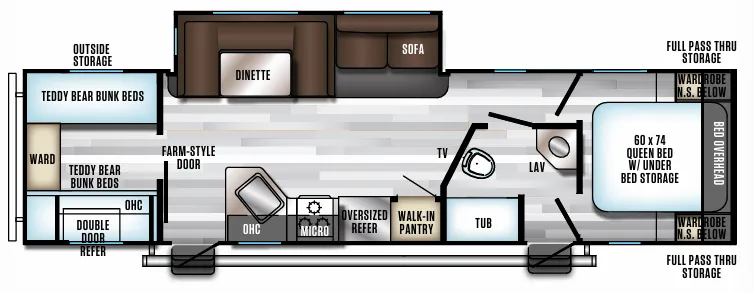 Forest River Cherokee Alpha Wolf 29QB-L floor plan