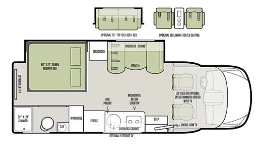 2019 Tiffin Wayfarer 24FW - Floor plan