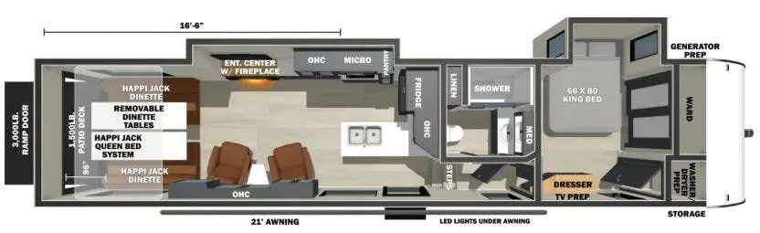 Forest River Shockwave 3217GX floor plan
