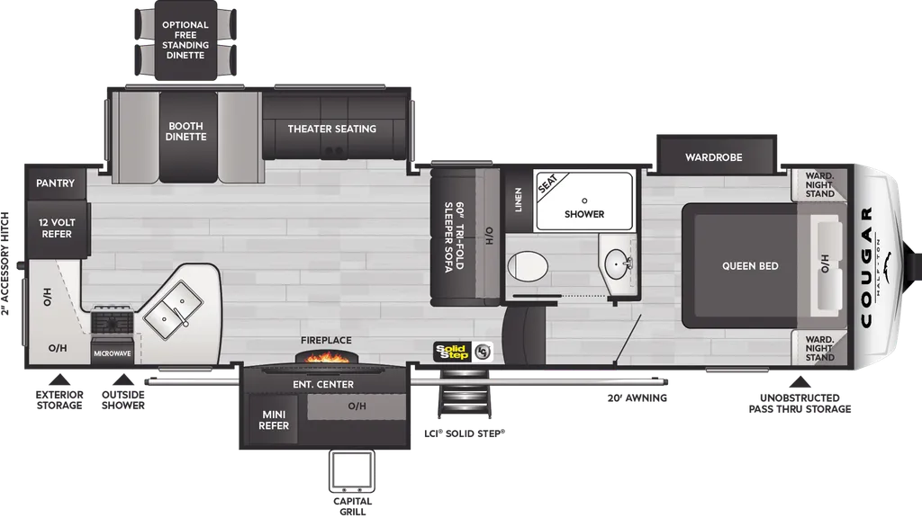 2024 Keystone Cougar Half-Ton 29RKS floor plan