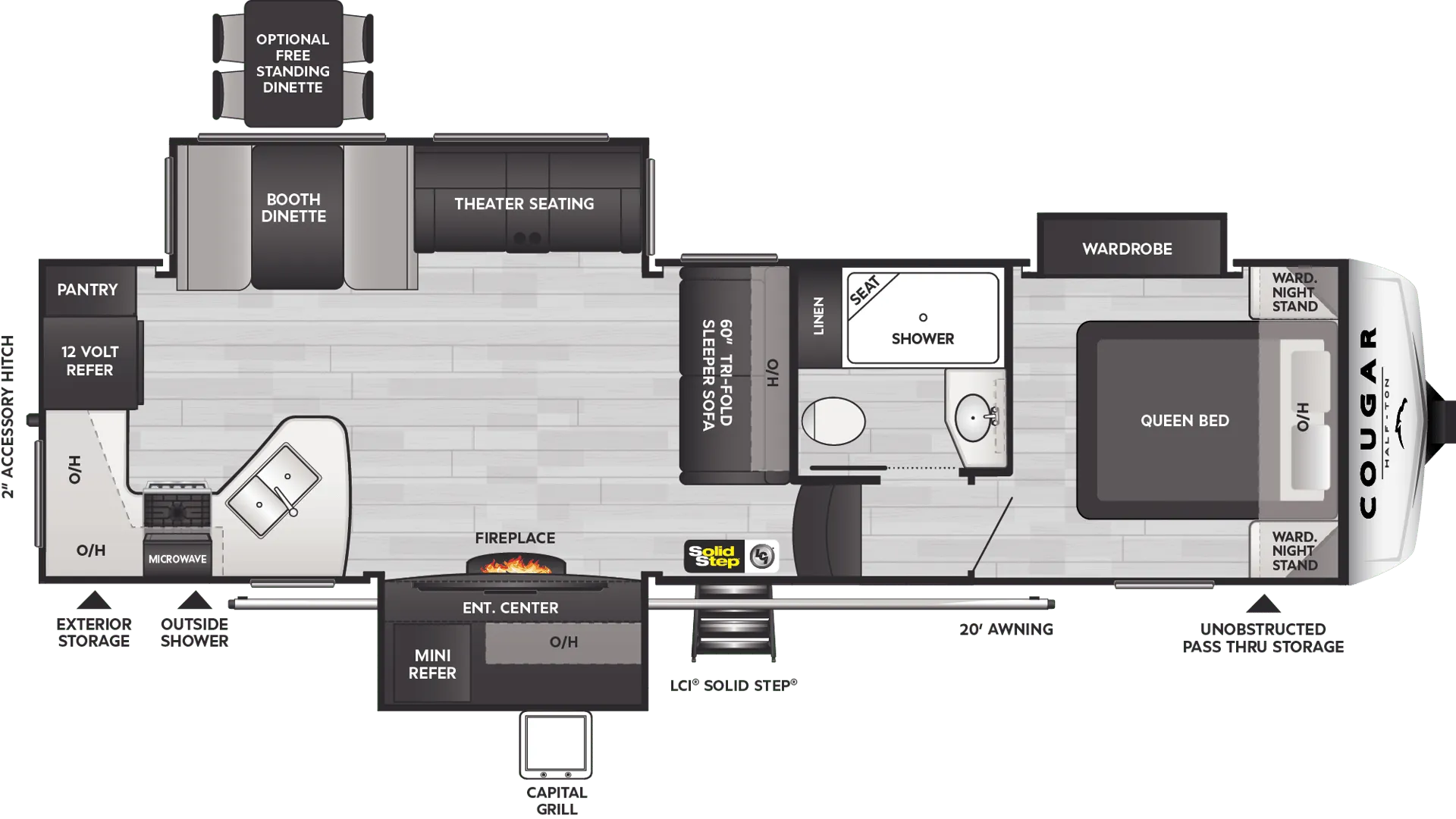 2024 Keystone Cougar Half-Ton 29RKS - Floor plan