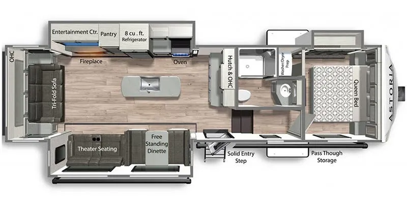 2022 Dutchmen Astoria 1500 2993RLF floor plan