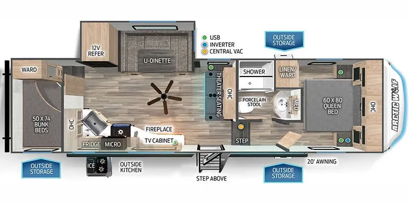 2024 Forest River Cherokee Arctic Wolf 278BHS - Floor plan