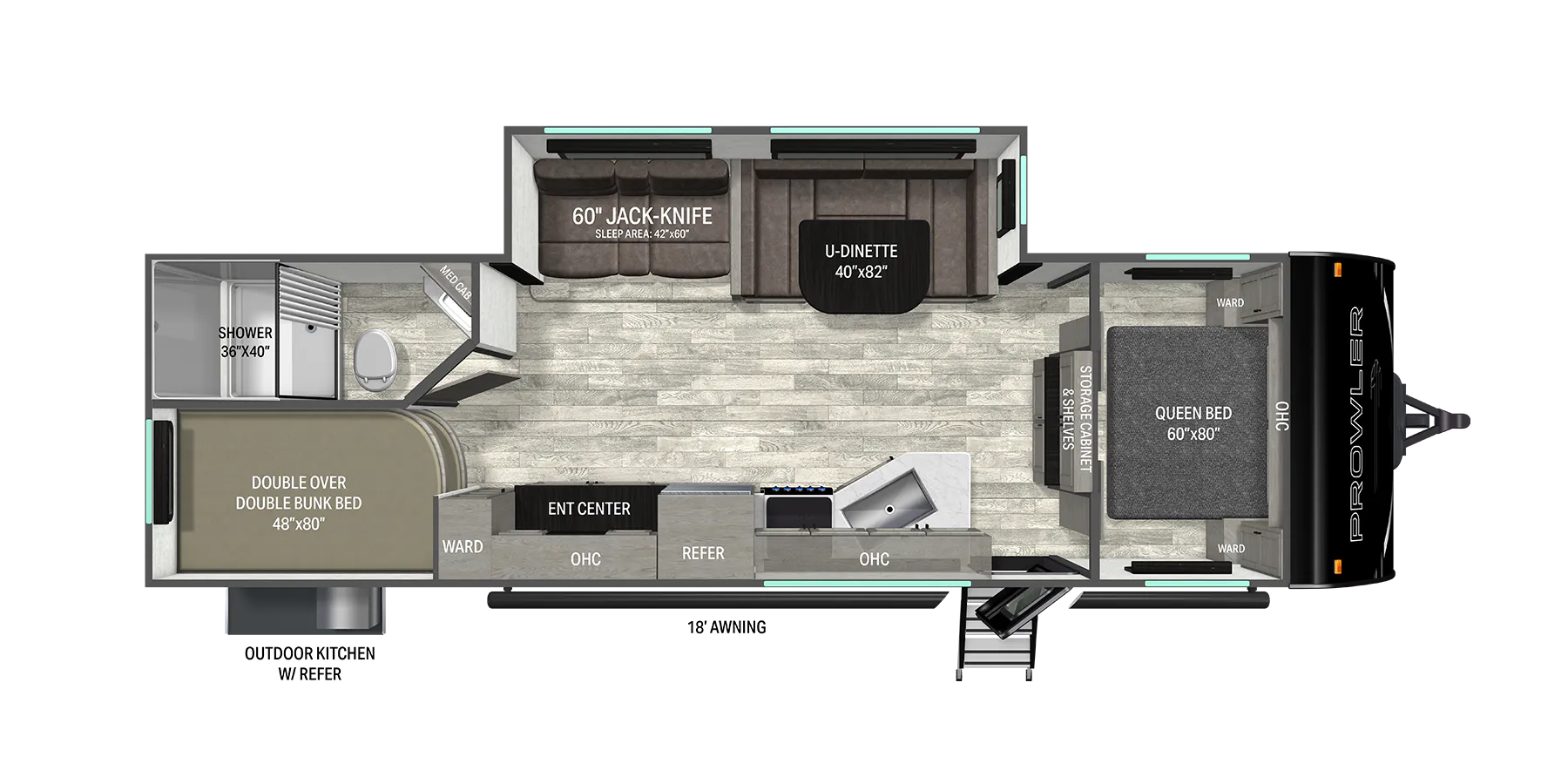 Heartland Prowler 2802BHS floor plan