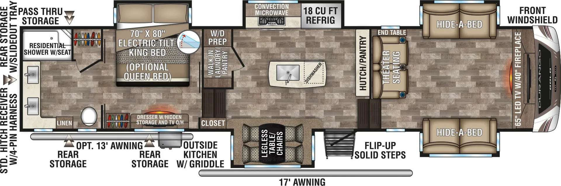 K-Z Durango Gold G387FLF floor plan