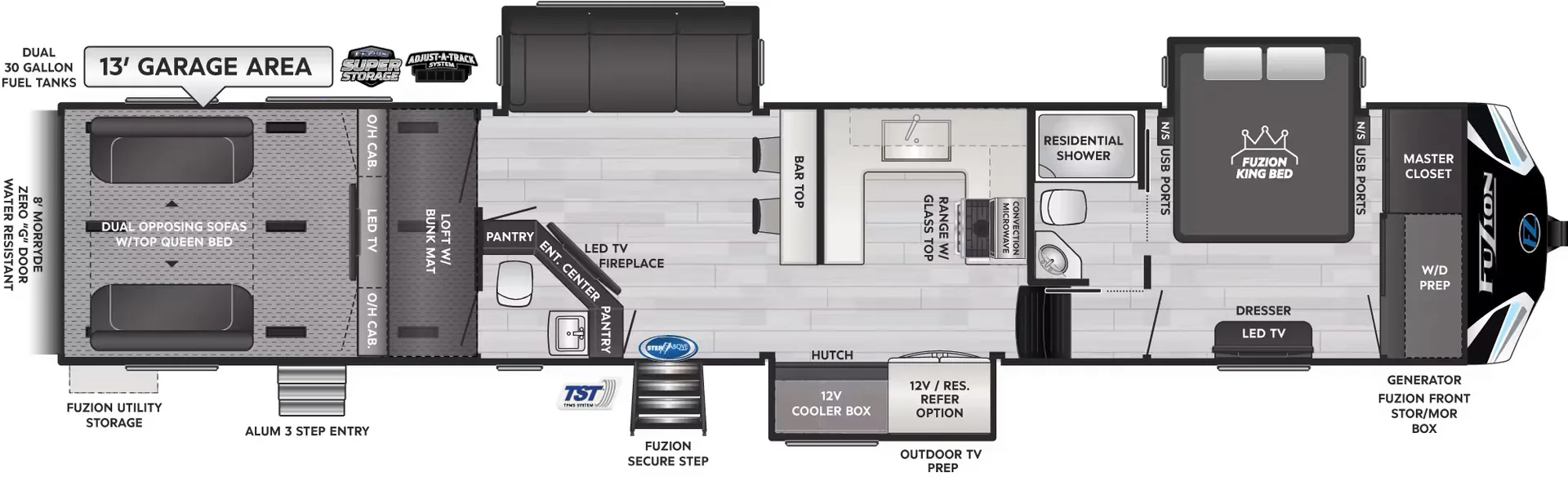 Keystone Fuzion 421 floor plan