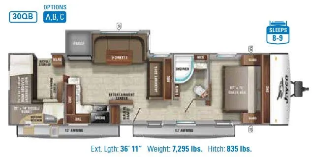 Jayco Jay Feather 30QB floor plan