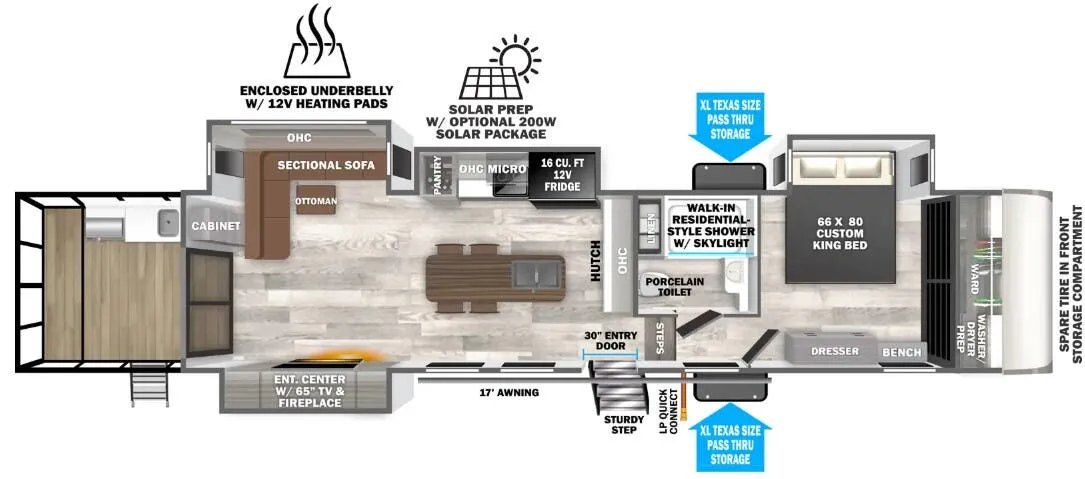 Forest River Wildwood Heritage Glen 38VERANDA floor plan