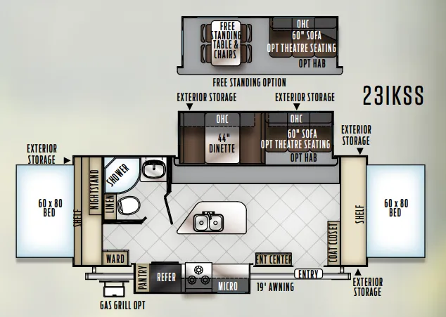 Forest River Rockwood Roo 23IKSS floor plan