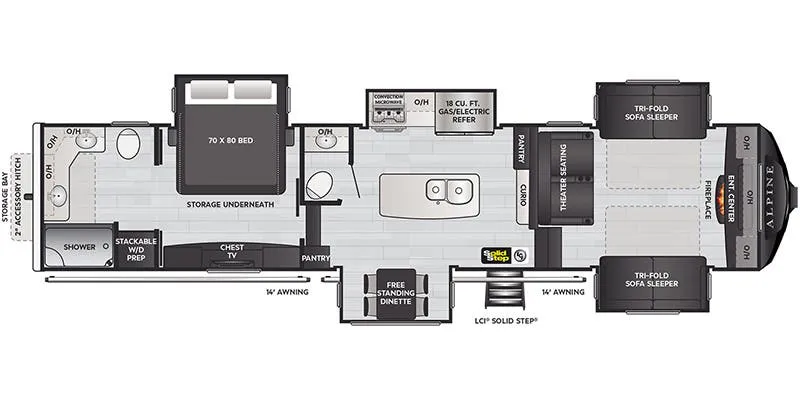 2021 Keystone Alpine 3700FL - Floor plan